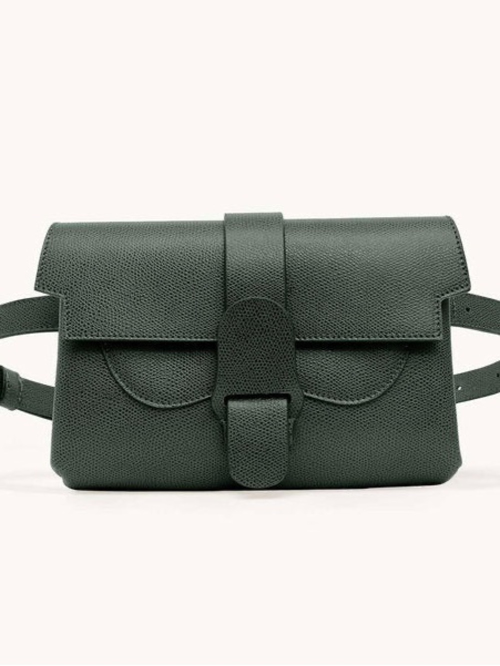 Senreve Aria Belt Bag in Pebbled Leather, Forest/Gold
